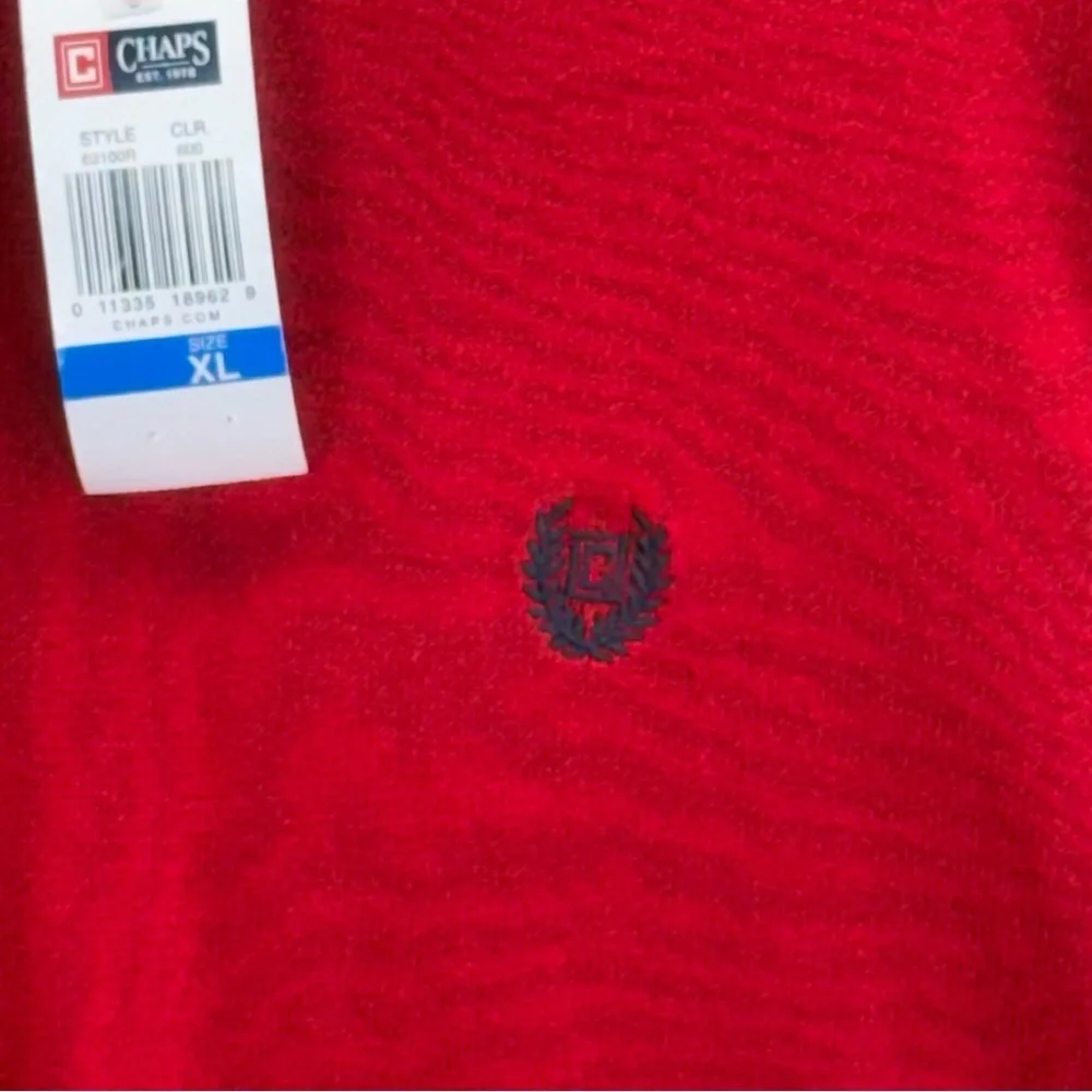 Chaps Men's V-Neck Sweater Vest in Rich Red. Size XL/TG/EG